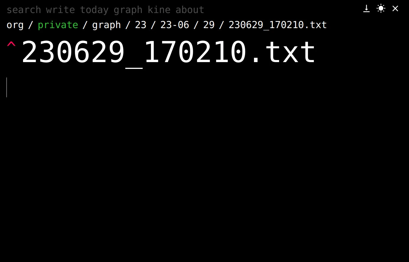 Screenshot of org