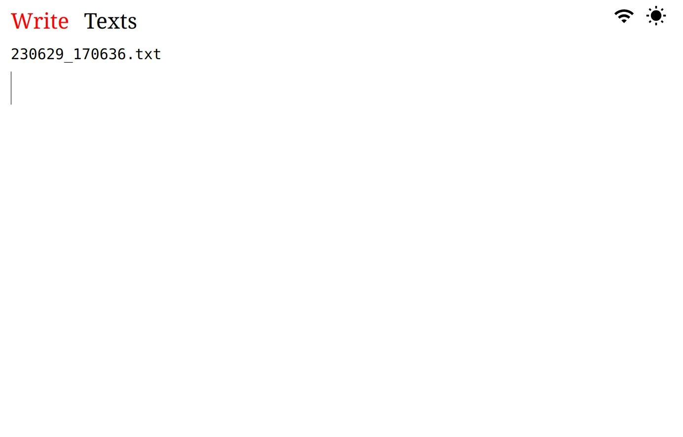 Screenshot of write